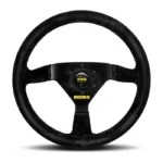 MOMO Mod.69 350mm Steering Wheel - Black Suede / Black Spokes
