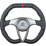 Luisi 50th Anniversary Steering Wheel  350mm - Black Leather / Silver Spokes