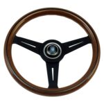 NARDI ND Classic Steering Wheel 340mm - Mahogany Wood / Black Spokes