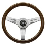 NARDI ND Classic Steering Wheel 330mm - Mahogany Wood / Polished Spokes