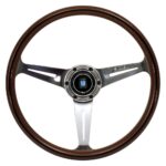 NARDI ND Classic Steering Wheel 360mm - Mahogany Wood / Polished Spokes