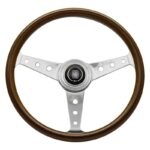 NARDI ND Classic Steering Wheel 360mm - Mahogany Wood / Polished Spokes