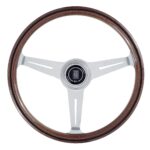 NARDI ND Classic Steering Wheel 360mm - Mahogany Wood / Polished Spokes