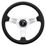 NARDI ND Deep Corn Steering Wheel 330mm - Black Leather / Satin Spokes