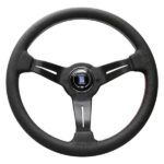 NARDI ND Deep Corn Steering Wheel 350mm - Black Leather / Black Spokes