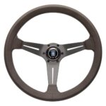NARDI ND Deep Corn Revolution Steering Wheel 350mm - Brown Leather / Brown Spokes