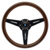 NARDI ND Deep Corn Steering Wheel 330mm - Mahogany Wood / Black Spokes