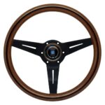 NARDI ND Deep Corn Steering Wheel 330mm - Mahogany Wood / Black Spokes