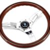 NARDI ND Deep Corn Steering Wheel 330mm - Mahogany Wood / Polished Spokes