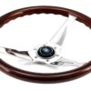 NARDI ND Deep Corn Steering Wheel 350mm - Mahogany Wood / Polished Spokes
