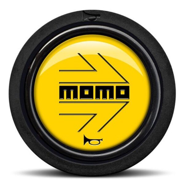 MOMO Steering Wheel Yellow Horn Push Button - Flat Lip