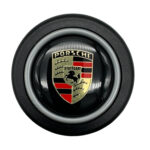 Porsche Steering Wheel Horn Push Button 58mm - Silver Ring Round Lip Small Crest