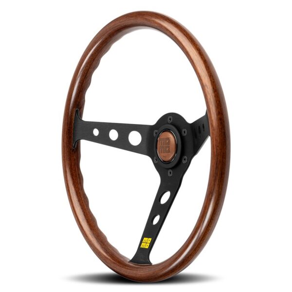 MOMO Steering Wheel Mod.07 Heritage Wood 350mm - Mahogany Wood Black Spokes