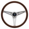 NARDI ND Classic Steering Wheel 390mm - Wood Silver Spokes KBA/ABE Nr. 70065