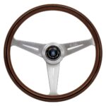 NARDI ND Classic Steering Wheel 390mm - Wood Silver Spokes KBA/ABE Nr. 70065