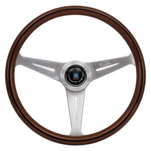 NARDI ND Classic Steering Wheel 390mm - Wood Silver Spokes KBA/ABE Nr. 70065
