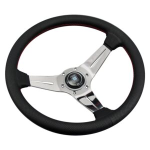 NARDI ND Deep Corn Steering Wheel 350mm - Black Airleather Polished Spokes