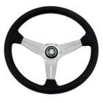 NARDI ND Deep Corn Steering Wheel 350mm - Black Leather / Satin Spokes