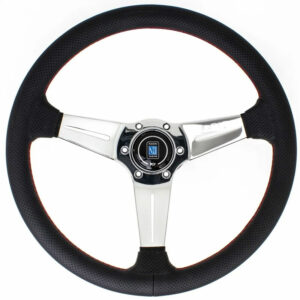 NARDI ND Deep Corn Steering Wheel 350mm - Black Airleather Polished Spokes