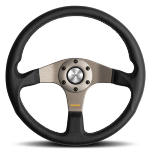 MOMO Tuner Steering Wheel 350mm - Black Leather Anthracite Spokes