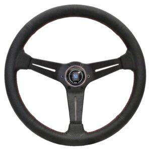 NARDI ND Deep Corn Steering Wheel 350mm - Black Airleather Black Spokes