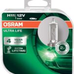 H11 12V 55W PGJ19-2 ULTRA LIFE 4 year warranty HCB 2 pcs OSRAM