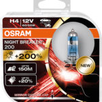 H4 12V 60/55W P43t NIGHT BREAKER 200® up to 200% more light 2 pieces OSRAM
