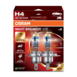 H4 12V 60/55W P43t NIGHT BREAKER® 220 +220% 2 pcs. OSRAM
