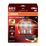 H11 12V 55W PGJ19-2 NIGHT BREAKER® 220 +220% 2 pcs. OSRAM