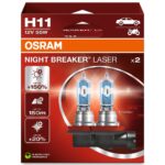 H11 12V 55W PGJ19-2 NIGHT BREAKER® LASER +150% more brightness 2 pieces OSRAM