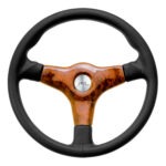 Luisi Giba 3 Steering Wheel 355mm - Black Leather / Wood-Look Spokes