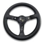Luisi Versilia Black Steering Wheel 350mm - Black Polyurethane / Black Spokes