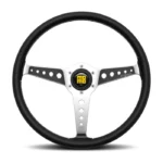 MOMO Heritage California Steering Wheel 360mm - Black Leather Polished Spokes