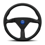 MOMO Montecarlo Steering Wheel 350mm - Blue Stitching Black Leather Black Spokes