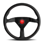 MOMO Montecarlo Steering Wheel 350mm - Black Leather / Red Stitching