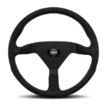 MOMO Montecarlo Steering Wheel 350mm - Black Alcantara Black Spokes
