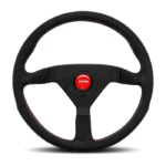 MOMO Montecarlo Steering Wheel 350mm - Black Alcantara Black Spokes