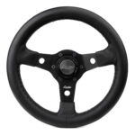 Luisi Nibbio Black Steering Wheel 320mm - Black Polyurethane / Black Spokes