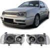 334664768647-0 Hella Style Head Lights - for Volkswagen VW Golf 93-99 MK3 / Jetta / Rabbit MK3 - Black Smoke