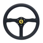 Ferrari F40 Steering Wheel 350mm - Black Leather / Black Spokes / Ferrari Horn Button