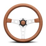 MOMO Prototipo Heritage Tobacco Steering Wheel 350mm - Brown Leather / Silver Spokes