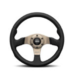 MOMO Race 2.0 Steering Wheel 350mm - Black Leather / Anthracite Spokes