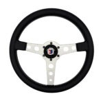 ALPINA x MOMO Prototipo Steering Wheel 380mm - Flat / Black Leather / Silver Spokes