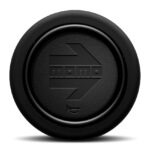 MOMO Steering Wheel Horn Push Button - Black Embossed Leather / Round Lip