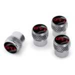 Volkswagen GTI Valve Caps 4-piece Set - Nickel Plated / Genuine Volkswagen
