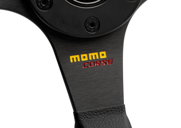 MOMO Corse 2.0 Steering Wheel 350mm - Black Leather / Black Spokes