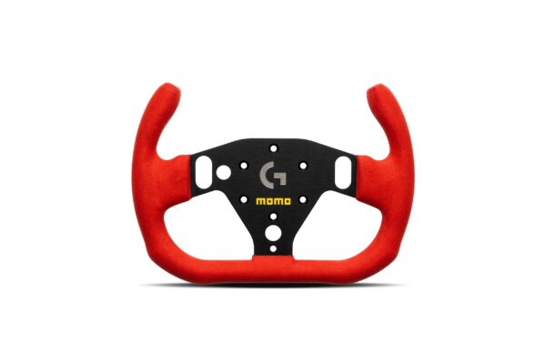 SIM-GT-Racer-290-red-microfiber-front_result MOMO × Logitech SIM GT-RACER 290 - Red Suede / Black Spokes
