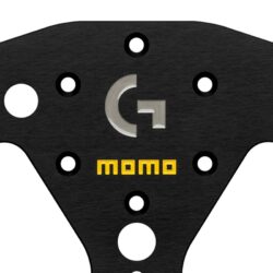 MOMO × Logitech SIM GT-PRO 320 TRACKS - Black Suede / Black Spokes