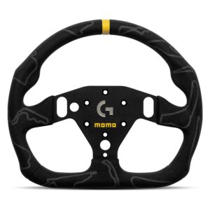 MOMO × Logitech SIM GT-PRO 320 TRACKS - Black Suede / Black Spokes