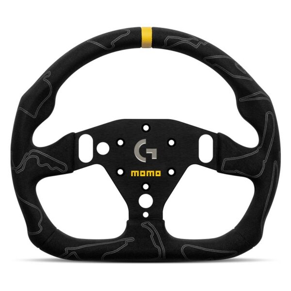 volant-de-jeu-sim-gt-pro-320-tracks MOMO × Logitech SIM GT-PRO 320 TRACKS - Black Suede / Black Spokes